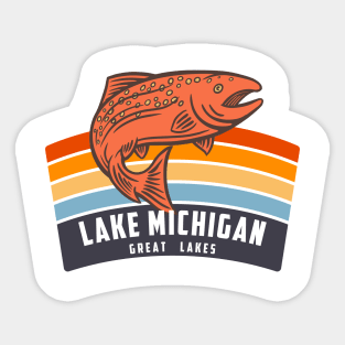 Lake Michigan Great Lakes Salmon Fishing Graphic Sticker